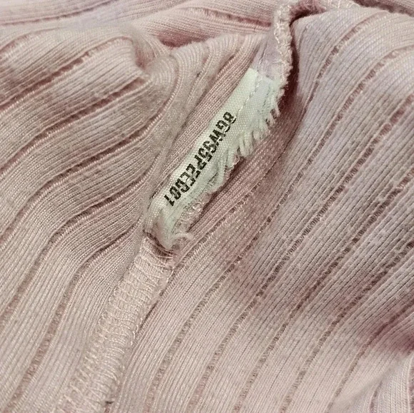 Hollister Womens Medium Pink Ribbed Tie Front Cropped Cardigan Y2K Soft Girl - Picture 5 of 7